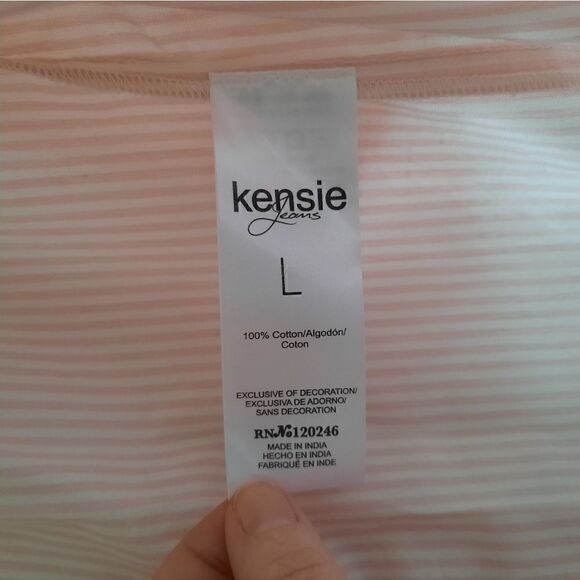 Kensie Jeans Striped Tie Sleeve Button Up Shirt - Picture 4 of 6